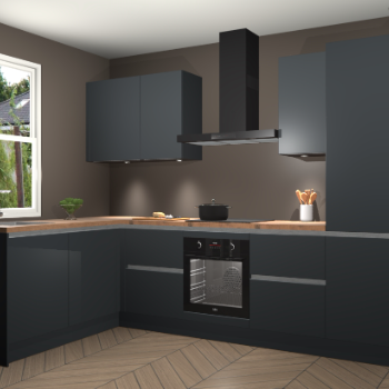 Onyxgrijze greeploze keuken Beijing 105861