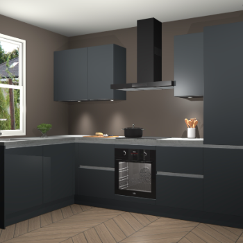 Onyxgrijze greeploze keuken Beijing 105881