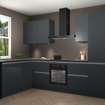 Onyxgrijze greeploze keuken Beijing 105969