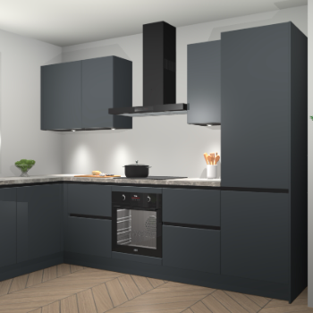 Onyxgrijze greeploze keuken Beijing 106031