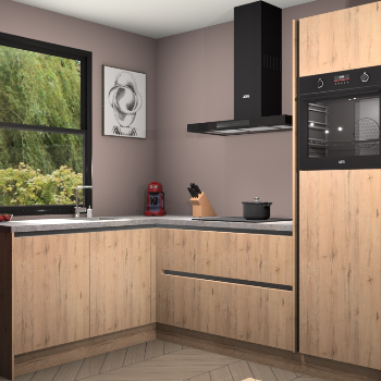 Madera Natuur greeploze keuken Kinshasa 103558