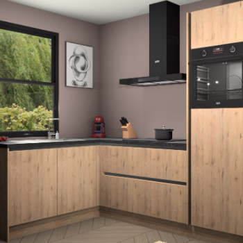 Madera Natuur greeploze keuken Kinshasa 103564