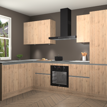 Madera Natuur greeploze keuken Beijing 106076