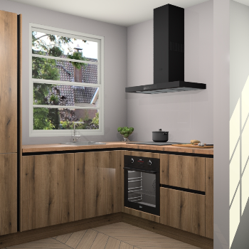 Goud Eiken greeploze  keuken Harbin 106338