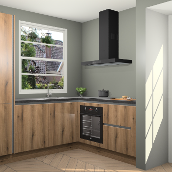 Goud Eiken greeploze  keuken Harbin 106353