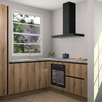 Goud Eiken greeploze  keuken Harbin 106374