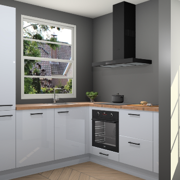 Sneeuwwitte hoogglans  keuken Harbin 106620