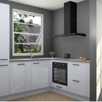 Sneeuwwitte hoogglans  keuken Harbin 106651