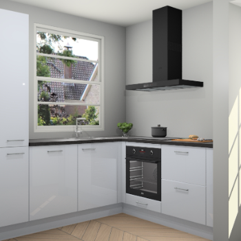 Sneeuwwitte hoogglans  keuken Harbin 106655