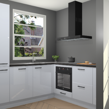 Sneeuwwitte hoogglans  keuken Harbin 106657