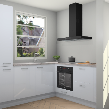 Sneeuwwitte hoogglans  keuken Harbin 106667