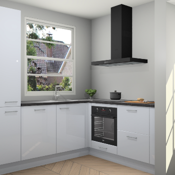 Sneeuwwitte hoogglans  keuken Harbin 106673