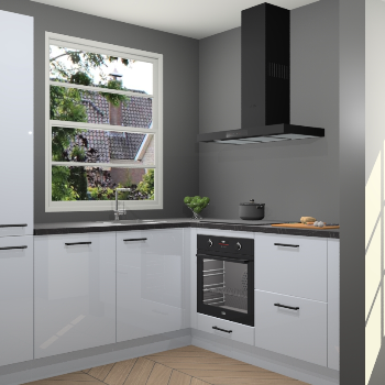 Sneeuwwitte hoogglans  keuken Harbin 106675