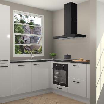 Zijdegrijze hoogglans  keuken Harbin 106827