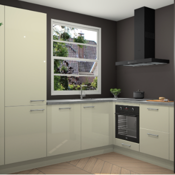 Magnolia hoogglans  keuken Harbin 106867