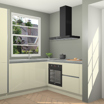 Magnolia hoogglans greeploze keuken Harbin 106869