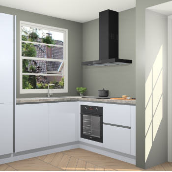 Sneeuwwitte greeploze  keuken Harbin 106985