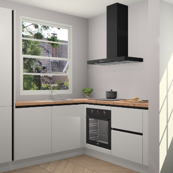 Zijdegrijze greeploze  keuken Harbin 107006