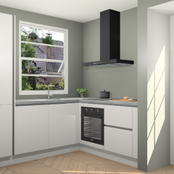 Zijdegrijze greeploze  keuken Harbin 107067