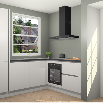 Zijdegrijze greeploze  keuken Harbin 107073