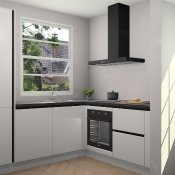 Zijdegrijze greeploze  keuken Harbin 107076