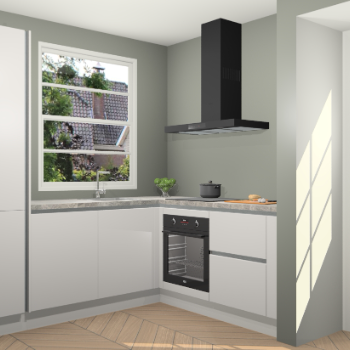 Zijdegrijze greeploze  keuken Harbin 107079