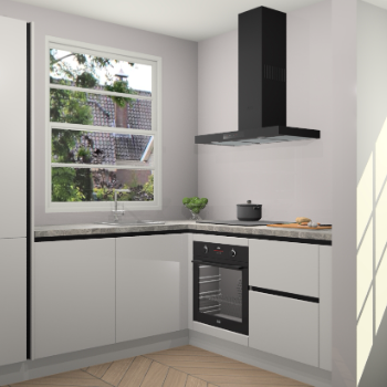 Zijdegrijze greeploze  keuken Harbin 107082