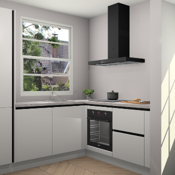 Zijdegrijze greeploze  keuken Harbin 107088