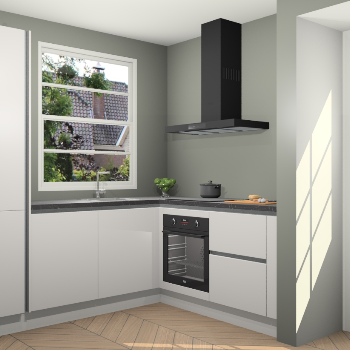 Zijdegrijze greeploze  keuken Harbin 107091