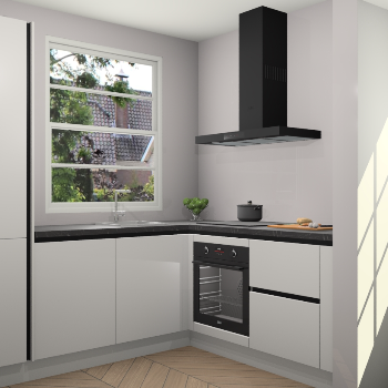 Zijdegrijze greeploze  keuken Harbin 107094