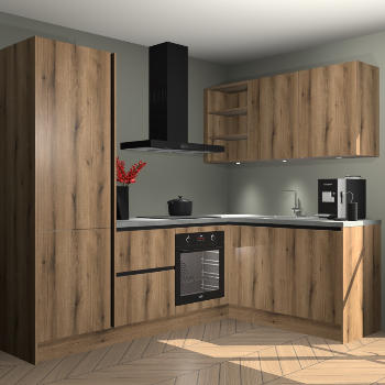 Goud Eiken greeploze keuken Pilsen 105370