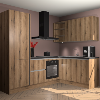 Goud Eiken greeploze keuken Pilsen 105373