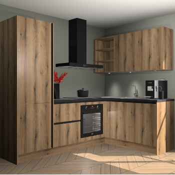 Goud Eiken greeploze keuken Pilsen 105376