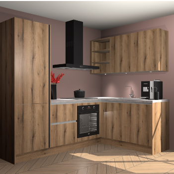 Goud Eiken greeploze keuken Pilsen 105385