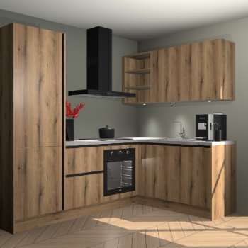 Goud Eiken greeploze keuken Pilsen 105388