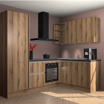 Goud Eiken greeploze keuken Pilsen 105391