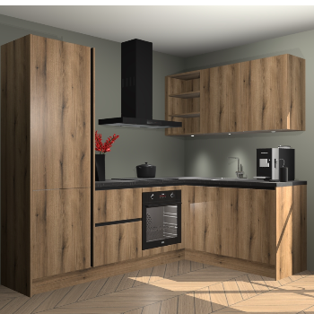 Goud Eiken greeploze keuken Pilsen 105394