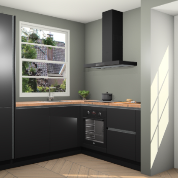 Zwarte greeploze  keuken Harbin 107151