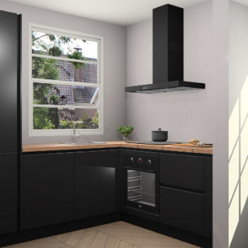 Zwarte greeploze  keuken Harbin 107154