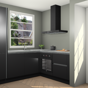 Zwarte greeploze  keuken Harbin 107221