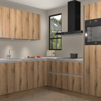 Goud Eiken greeploze keuken Johannesburg 105433