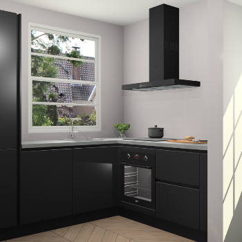 Zwarte greeploze  keuken Harbin 107224