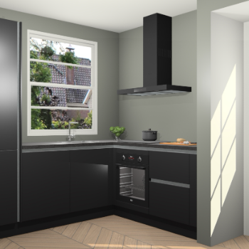 Zwarte greeploze  keuken Harbin 107227