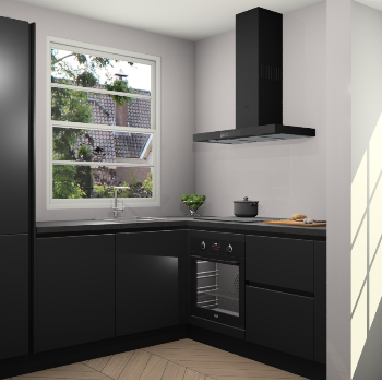 Zwarte greeploze  keuken Harbin 107230