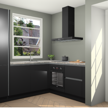 Zwarte greeploze  keuken Harbin 107233