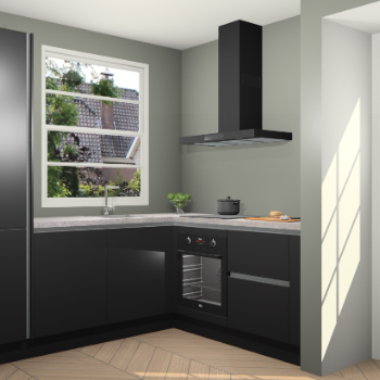 Zwarte greeploze  keuken Harbin 107239