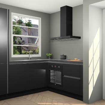 Zwarte greeploze  keuken Harbin 107248