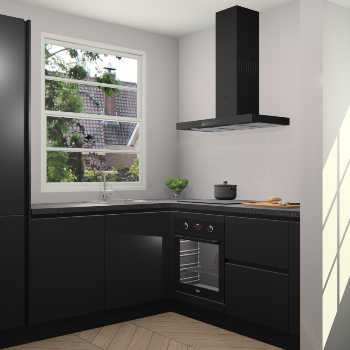 Zwarte greeploze  keuken Harbin 107251