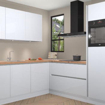 Sneeuwwitte hoogglans greeploze keuken Johannesburg 105835