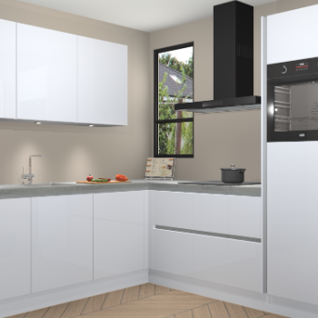 Sneeuwwitte hoogglans greeploze keuken Johannesburg 105849